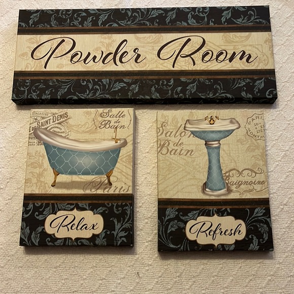 Bath French Powder Room Wall Hangings Poshmark